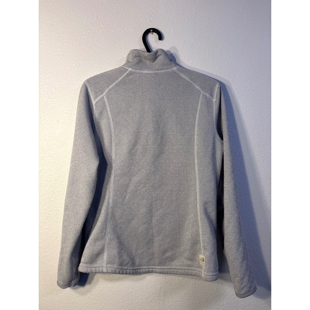 The North Face Womens Grey Diamond Geometric Knit Button Fleece Pullover Medium - Picture 5 of 7